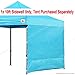 ABCCANOPY Instant Canopy SunWall 10x10 FT, 1 Pack Sidewall Only, No Frame or Top, Sky Blue