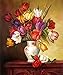eGoodn 5D Diamond Painting Art Full Drill Round Beads Paint by Number Kit, 17.3 by 21.3 inches, Tulip Flower Vase, No Frame