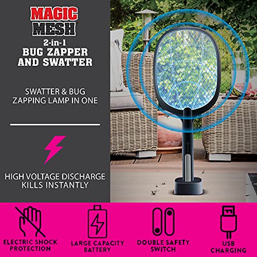 Magic Mesh 2 in 1 Bug Zapper & Swatter Rechargeable Electric Swatter