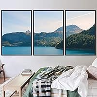 3 Piece Framed Canvas Wall Art Lake Landscape Canvas Prints Home Artwork Decoration for Living Room,Bedroom - 16