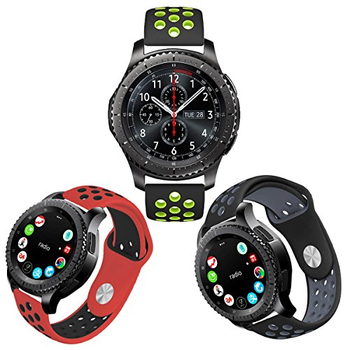 Gear S3 Band, KADES Soft Silicone Band Replacement Strap for Gear S3 Frontier and Gear s3 Classic Smart Watch (3-Pack) - Thumbnail 2