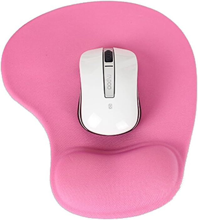T&B Silicon Anti-Slip Mouse Pad Mouse Mat with Gel Wrist Rest Support for PC, Mac, Laptop (Pink)