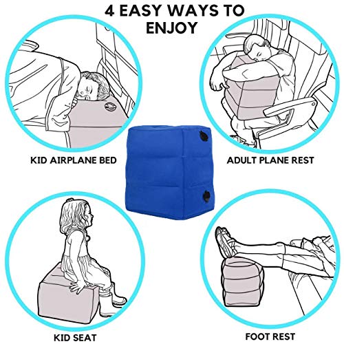 HAOBAIMEI Inflatable Travel Pillow Foot Rest for Plane, MultiFunction