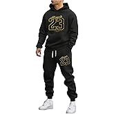 VIPWOLF Men's Jogger Sets 2 Piece Number Graphic Hoodies and Drawstring Sweatpants Sweatsuits