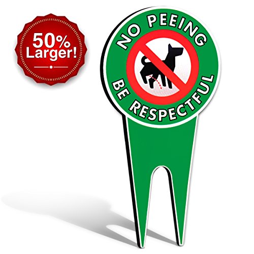 Extra Large No Peeing Dog Signs | Stop Dogs From Peeing On Your Lawn | Sign Politely Reads:No Peeing Be Respectful | Protect Your Property! (XLarge No Peeing)