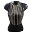 Goldtone with Clear Iced Out Single Row Dangling Tassels Cuban Chain Necklace & Matching Earrings