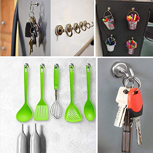 image for EVISWIY Strong Magnetic Hooks Refrigerator for Hanging Keys Grill Tool