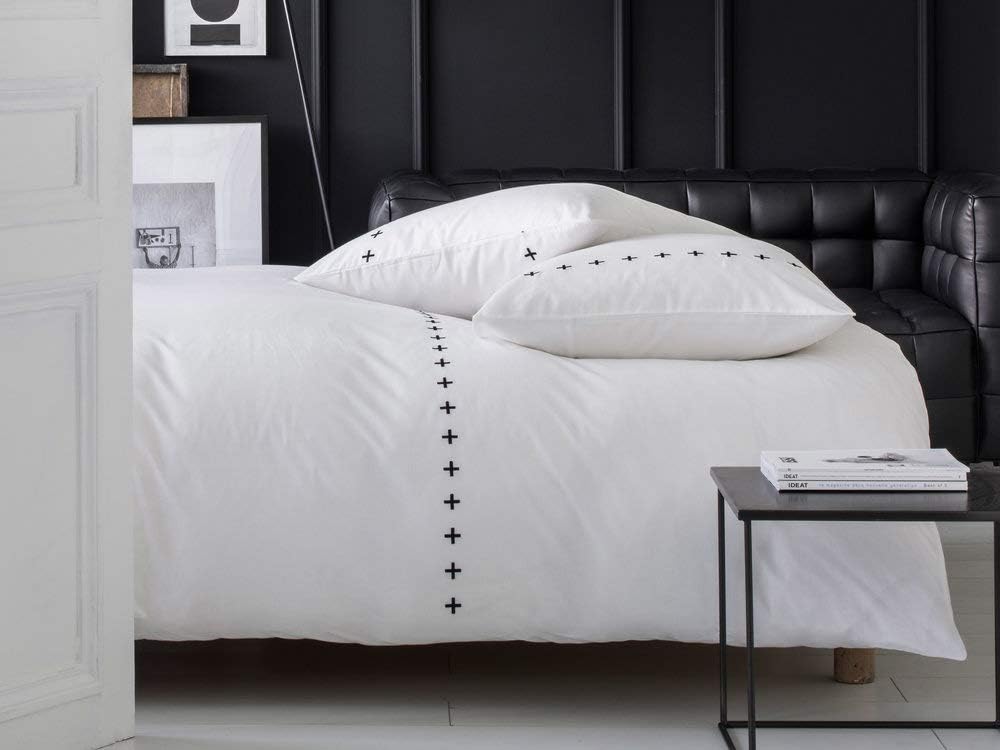 I Fil Home Cross Cotton Bedding Duvet Cover 240 x 220 cm Duvet Cover and 2 Pillow Cases 63x63 cm