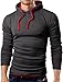 Grin&Bear Men's Long Sleeve Hoodie, Charcoal/red, XL, GB101