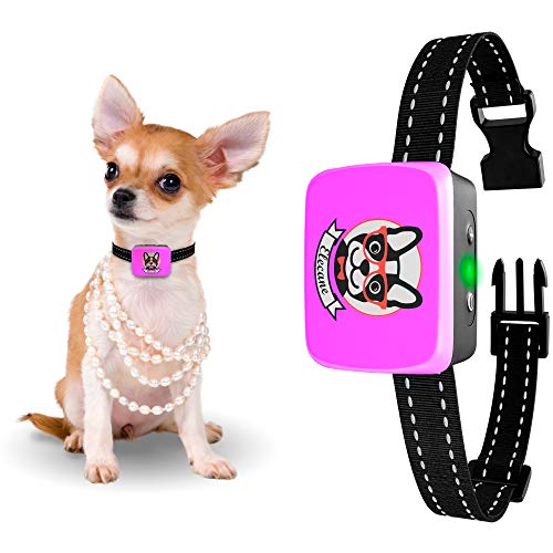 Small Dog Bark Collar Rechargeable – Anti Barking Collar For Small Dogs – Smallest Most Humane Stop Barking Collar – Dog Training No Shock Bark Collar Waterproof – Safe Pet Bark Control Device
