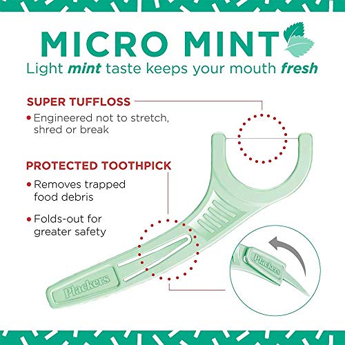 Micro Mint Dental Floss Picks, 90 Count, Pack of 3 (New Version)
