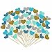Bilipala Funny Hearts Cake Decorations Toppers Picks for Wedding and Baby Birthday, 50 Counting