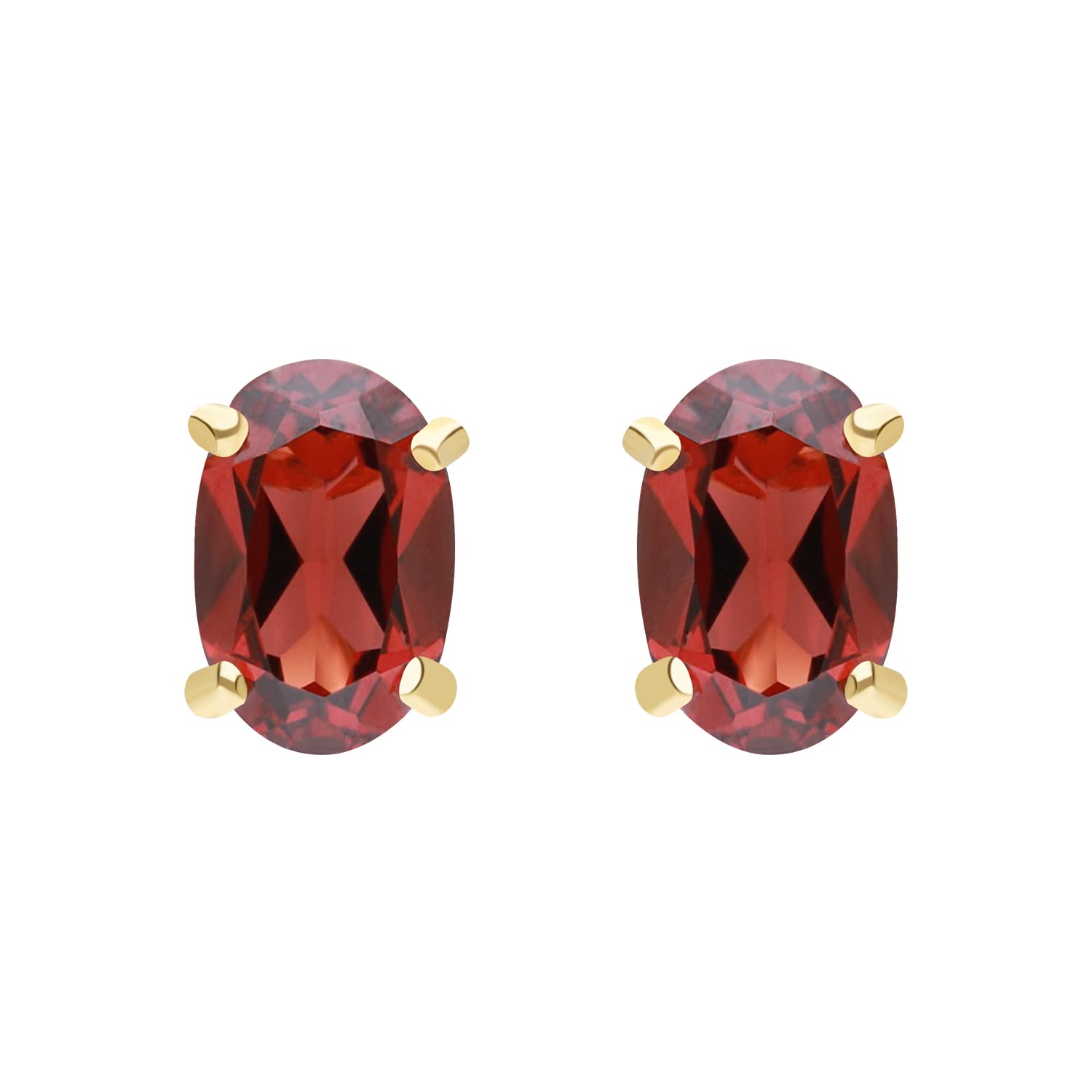 Ivy Gems 9ct Yellow Gold 1.112ct Oval Garnet Four Claw Stud Earrings