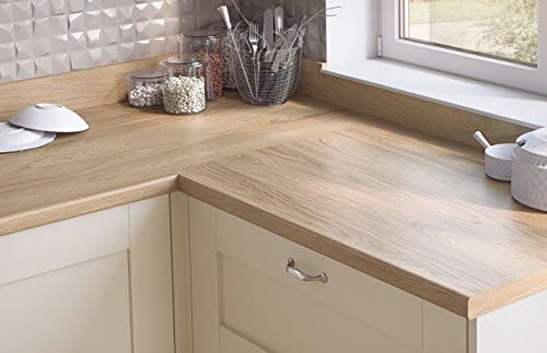Egger Contemporary Natural Hickory Wood Effect Laminate Kitchen Worktops - 38mm Offcut Bathroom Work Surface 40mm Breakfast Bar - 1.5m x 120mm x 18mm Upstand