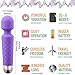Wand Massager Vibration Wireless Waterproof Portable Rechargeable Massager, 8 Kinds of Powerful Frequency 20 Modes, Muscle Relaxation Body Treatment（Purple）