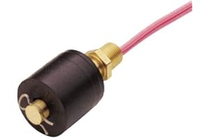 Gems Sensors 01701 Buna N Float Single Point Rugged Compact Alloy Level Switch with Brass Stem and Mounting, 1" Diameter, 1/8" NPT Male, 9/16" Actuation Level, Normally Open