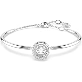 Swarovski Dextera bangle, Round cut, White, Rhodium plated