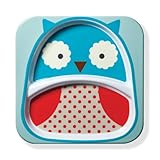 Skip Hop Baby Zoo Little Kid and Toddler Melamine Feeding Divided Plate, Multi Otis Owl