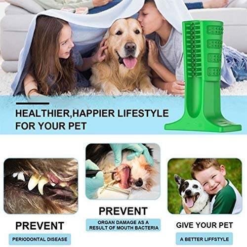image for Forin Pet Dog Toothbrush Natural Silica Gel Material Chew Toys for Too