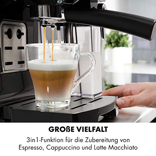 Klarstein BellaVita Espressomaschine - Siebträgermaschine mit Milchschaum-Düse, 3in1 Siebträger Kaffeemaschine, 20 Bar… – Bild 7