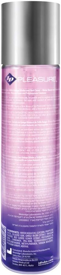 ID Pleasure Lube Water Based Unflavoured 500ml - ID Lubricants Premium Tingling Lubrication for Easy Sex and Lubes Private Sexual - Image 3