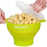 Microwave Popcorn Popper Maker - ONE DAY SALE - Green - Silicone Popcorn Popper - Collapsible Bowl with Lid - FDA approved BPA Free - Save on Hot Air and Machine Popcorn Popper