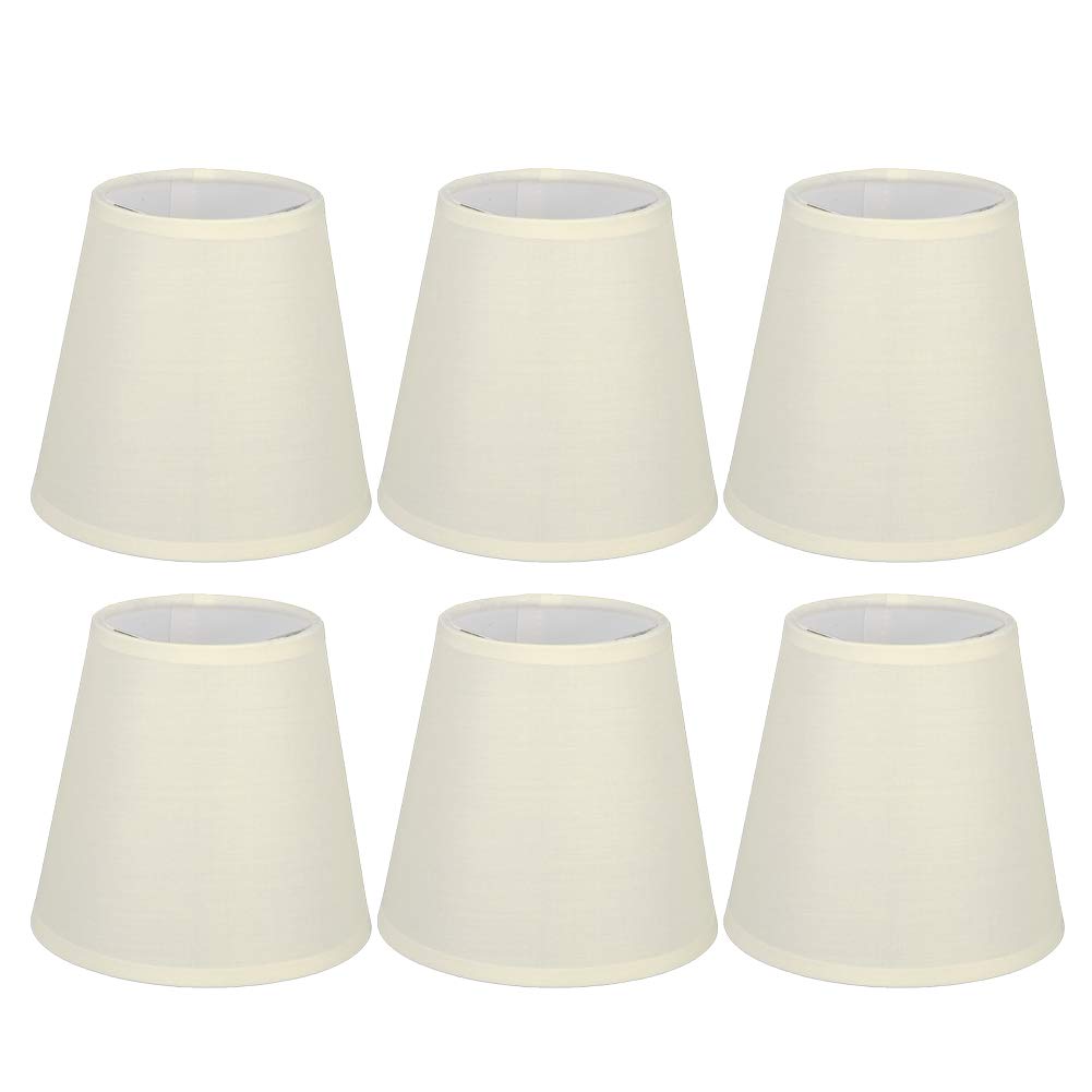 Ejoyous Small Lamp Shades for Chandelier, 6 pcs Clip on Lampshades Tapered Lampshade Bell for Candle Little Upright Pendant Light Shade, for E14 Crystal Chandelier Wall Lamp Ceiling Light