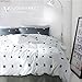 VM VOUGEMARKET White Duvet Cover Sets Queen,Gray Square Printed Duvet Cover with 2 Pillow Shams - Hotel Quality 100% Cotton - Luxurious,Comfortable and Breathable (Queen, Style 2)
