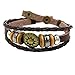 W Wild Wind (TM Christmas Tibet Plate Amulet Retro Beads Multi Braided Adjustable Snap Wrap Bracelet