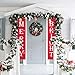 WizPower Merry Bright Christmas Banner, Merry Bright Porch Sign for Christmas Decoration Outdoor Indoor, Christmas Banner Red Xmas Decor Banners for Home Decor …