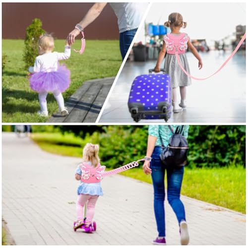 Coleira Infantil Mochila Guia De Segurança Anti Perda Cinta(Rosa)