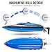 Costzon 2.4G Rc High Speed Racing Boat for Pools Lakes Outdoor, 30 Km/H Radio Control Boat Toys for Adults & Kids, 4CH Rechargeable Racing Boat by Remote Control Blue