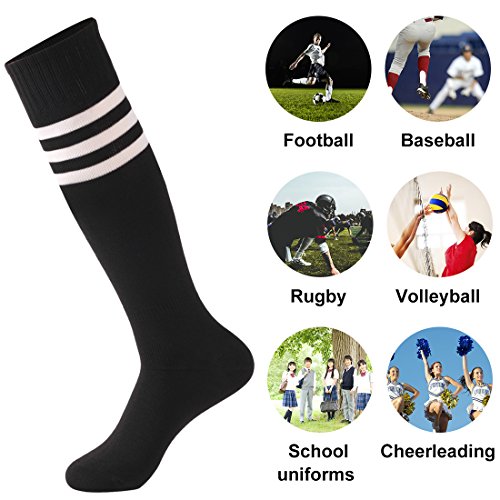image for Calbom Soccer Team Socks Stripe Back to School Gift, Unisex Cosplay Kn