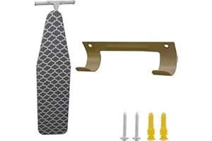 EXCLEN Ironing Board Hanger Wall Mount Ironing Board Holder Organizer Wall Rack for Laundry Rooms Storage Rack Hanging Shelf Hanger (Champagne)