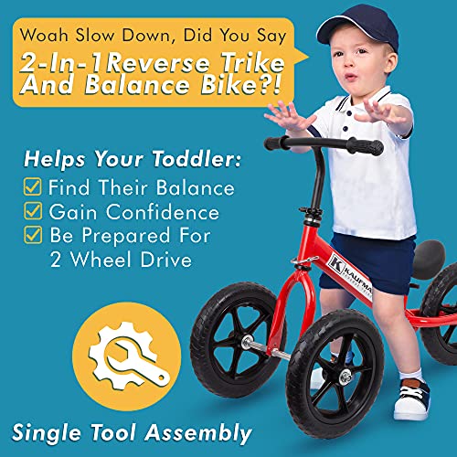 Kaufman Reverse Trikes with No Pedals for Kids 13 Years Old 2 in 1