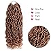 6 Packs Goddess Locs Crochet Hair Wavy Curly #27 14 Inch Faux Locs Crochet Braids Synthetic Hair Extensions Brown Goddess Crochet Locs Low Temperature Braiding Hair (14