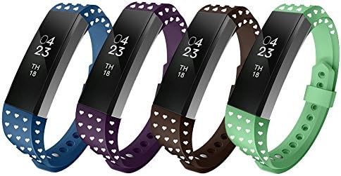ArrKn Large/Small Fitbit Alta wristbands Fashion design silicone Replacement bands for Fitbit Alta Replace Accessories (Love 4 Color b, Large)