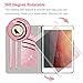 Dailylux Case for New iPad 9.7 Inch 2018/2017,Glitter Sparkle 360 Degree Rotating Stand Bling Case Luxury Faux Leather Case with Strap Auto Sleep/Wake Function Cover for iPad 9.7 inch-Rose