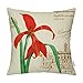 HIPPIH 4 Packs Pillow Covers - Throw Pillowcases Cotton Linen Sofa & Bed Home Decor Design 18 X 18 Inch Cushion Covers, Four Flowers