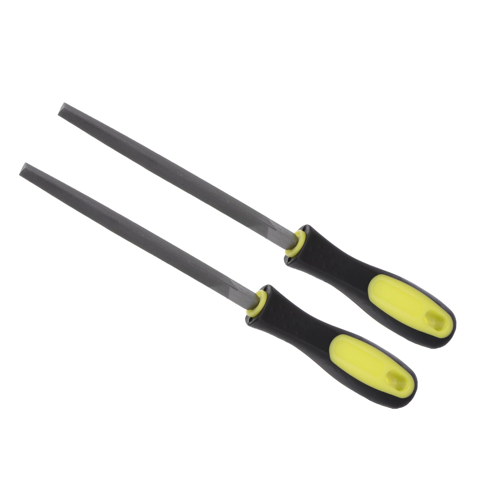 CoCud Triangular File, | 6 Inch File Length |, High Carbon Steel Medium Cut File Hand Rasp with Anti-Slip Grip Handle - (Applications: for Shaping Metal Wood Plastic), 2-Pieces