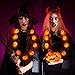 YUNLIGHTS LED Light Up Pumpkin Necklace with 6 Lighting Modes 35-Inch Party Favors, 2 Pack (Orange)