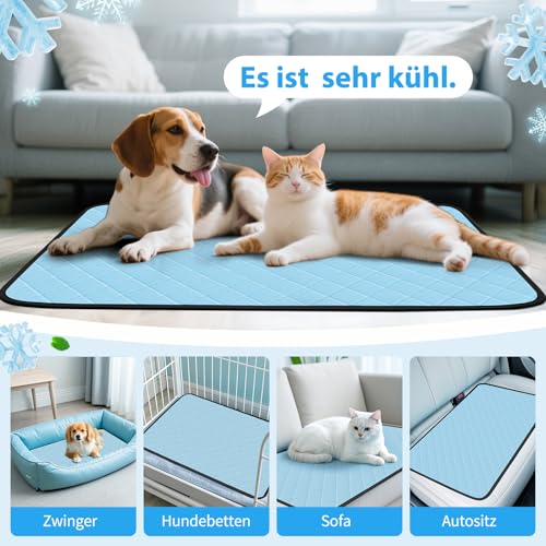 Clefivie Cooling Mat for Dogs, Cooling Mat for Cats, Dog Cooling Mat, Self-Cooling, Washable Cooling Blanket for Dogs, Cooling Mat, Summer, Non-Slip Cat Cooling Mat, Bed Cooling Pad Dog