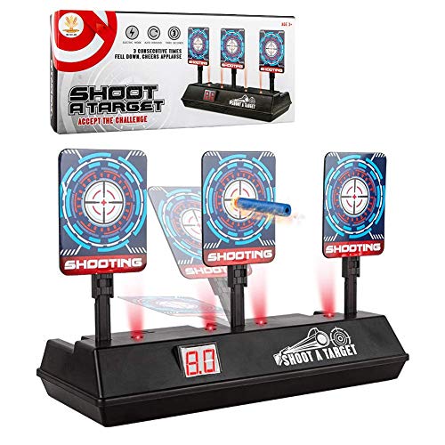 CPSYUB (2019 Updated Edition) Electric Digital Target for Nerf Guns Toys,Scoring Auto Reset Nerf Target for Shooting with Wonderful Light Sound Effect Nerf Guns for Boys Girls