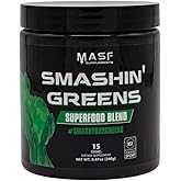 MASF Supplements Smashin' Greens Superfood Organic Blend - 15 Servings - Boost Energy, Immune Support, Digestive Health with Organic Wheat Grass, Spirulina, Chlorella - NSF Certified