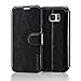 Belemay Samsung Galaxy S7 Edge Case, Genuine Cowhide Leather Wallet Case, Flip Folio Book Cover Magnetic Closure, Kickstand, Card Holder Slots, Cash Pockets Compatible Samsung Galaxy S7 Edge, Black