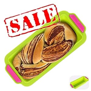 KeepingcooX Broodpan, 2,5 “Diepe Brood Broodvorm Siliconen Anti-aanbak Bakplaat Rechthoek Cake Bakvormen Set, Intern 22 x 10 cm (9” x 4 “)