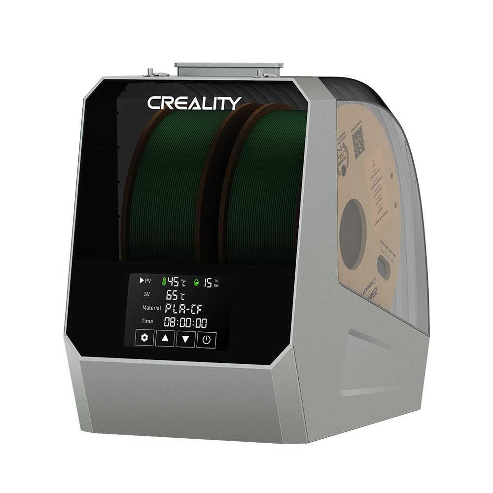 Creality Space Pi Secador de Filamento Plus, Caja Secadora de Filamento para Impresora 3D de 2 Carrete, Doble Calefacción y Ventilador de 360°, Pantalla Táctil, Soporte para PLA PETG ABS TPU, 1.75/2.85/3mm