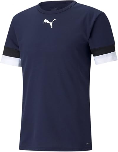 PUMA Unisex Kids teamRISE Jersey Jr Shirt Peacoat Puma White 116