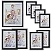Giftgarden 9-Piece Multi Pack Black Picture Frames Wall Gallery Kit with White Mat, One 8x10, Two 5x7, Two 4x6, Four 3.5x5