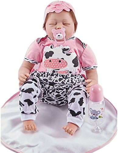 Hoomai Doll 22 inch 55cm Lifelike Reborn Sleeping Baby Doll Silicone Vinyl Body for Gentle Touch Realistic Lovely Newborn Cute Dolls Girl Boy Toy Collection